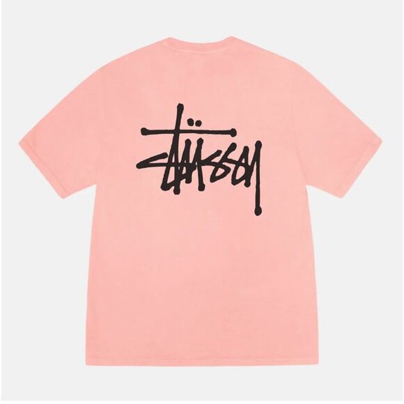 Stussy - Basic Tee Pigment Dyed in Coral - Picture 1 of 6